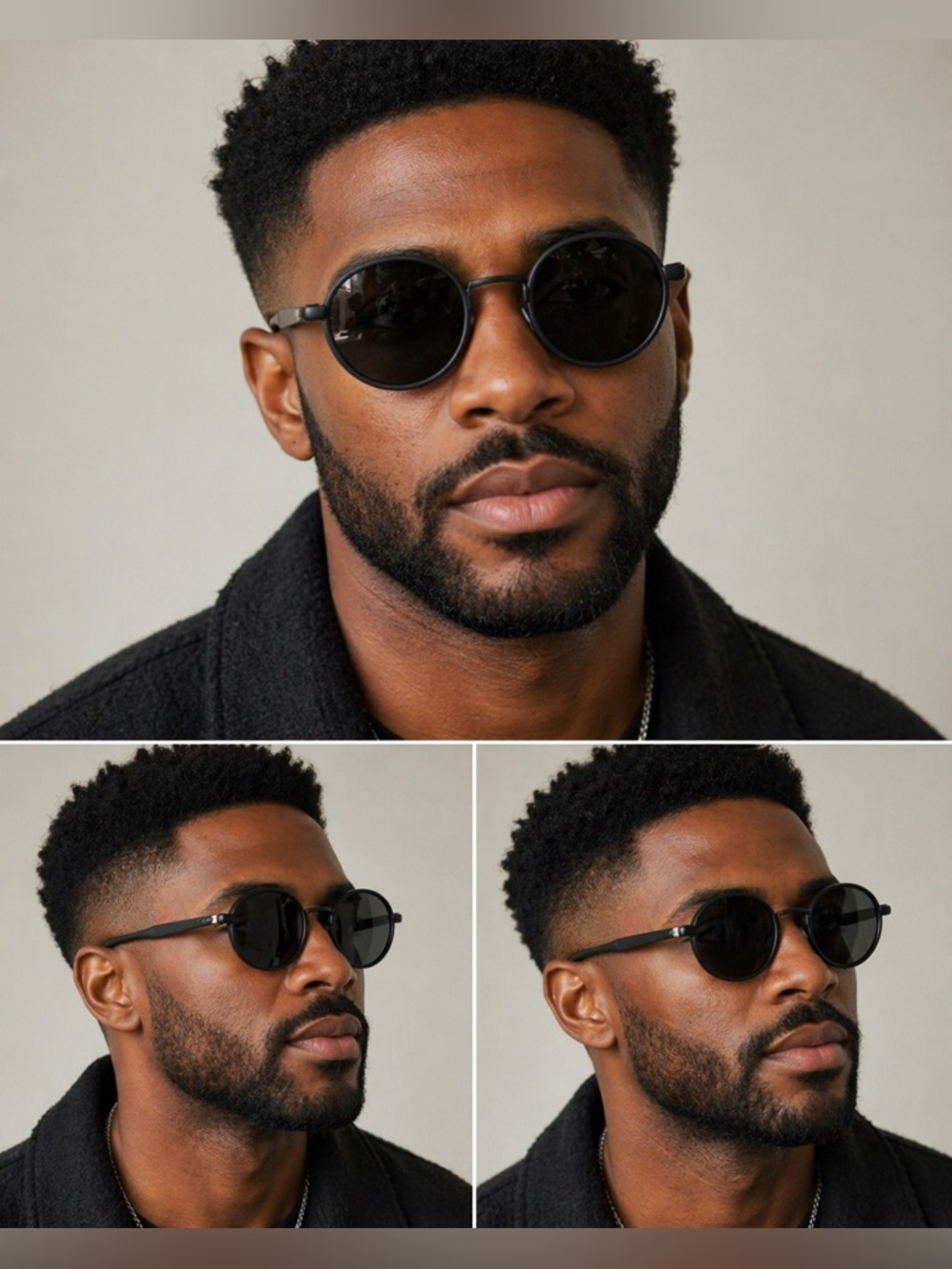 #66 Matte Black Sunglasses with Dark Lenses and Red Tip Detail